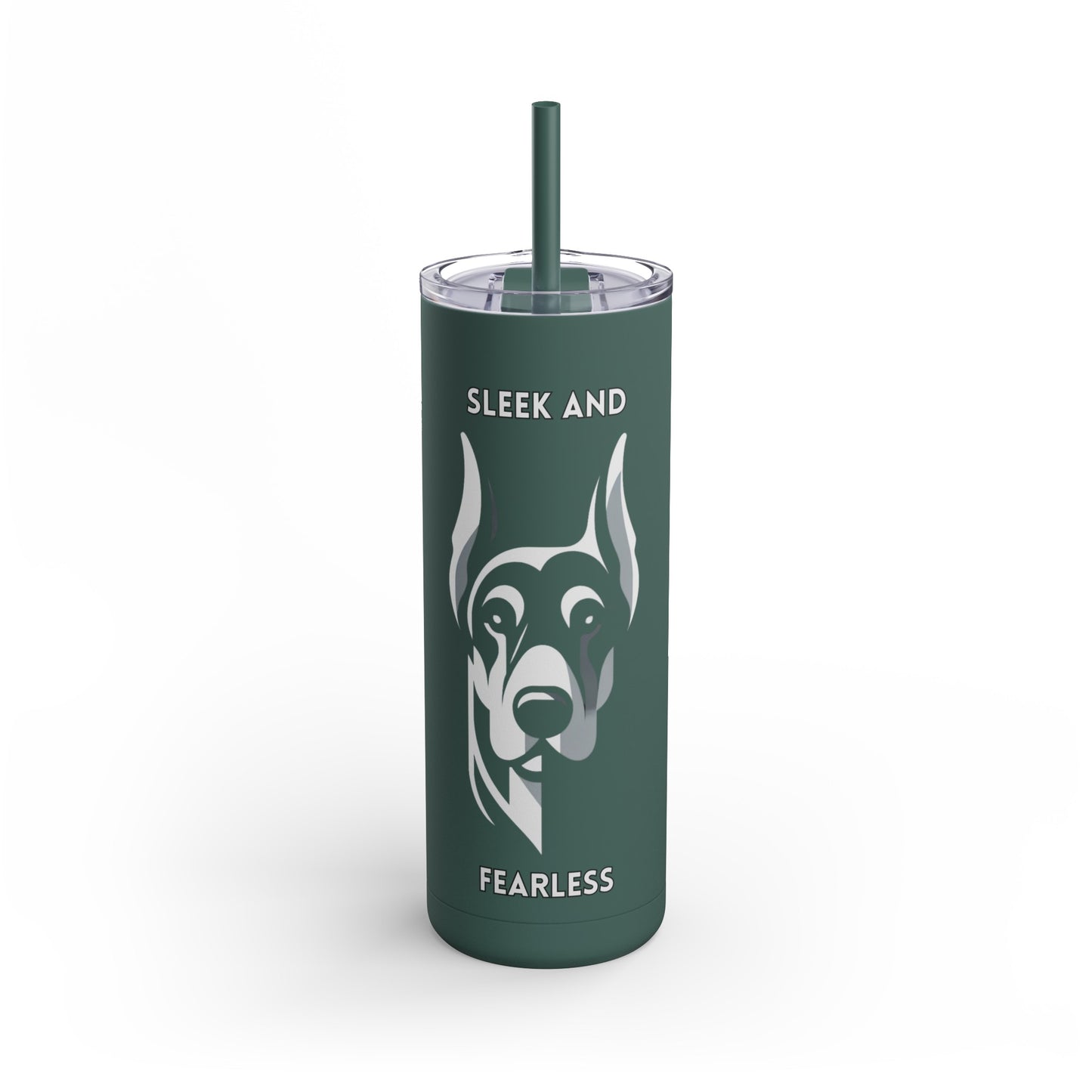 Doberman "Sleek and Fearless" Skinny Matte Tumbler, 20oz