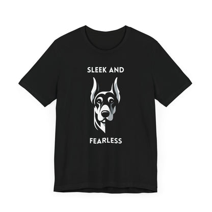 Doberman "Sleek and Fearless" Unisex Jersey Short Sleeve Tee