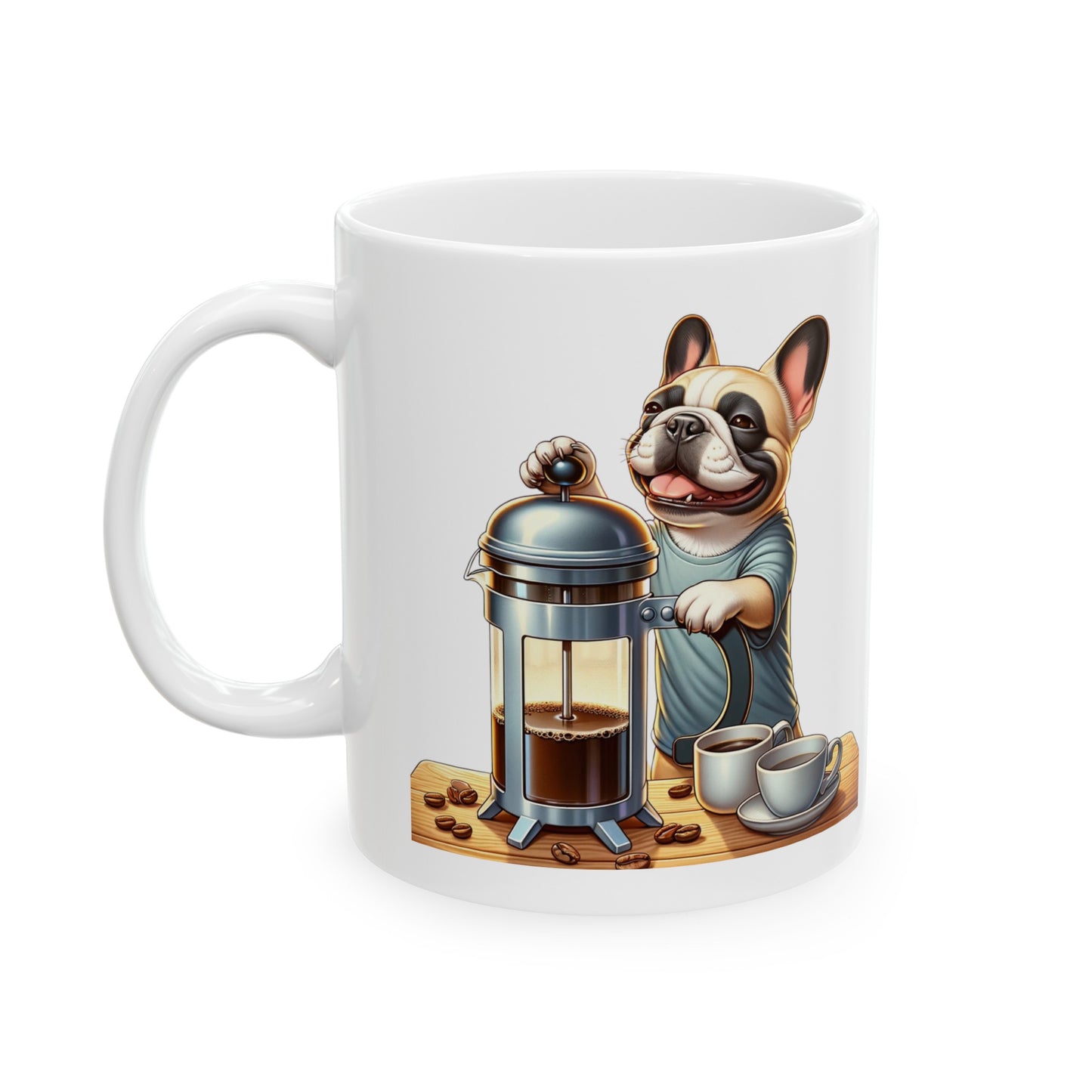 French Bulldog "French Press Preferred" Ceramic Mug (11oz, 15oz)