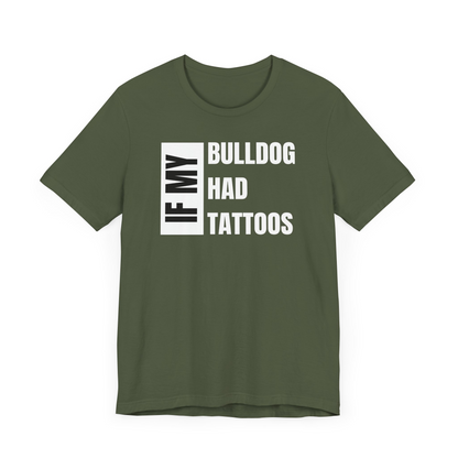 Bulldog Unisex Jersey Short Sleeve Tee - Golden and white front Bulldog