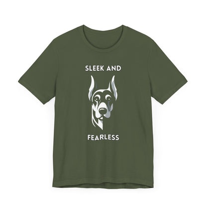 Doberman "Sleek and Fearless" Unisex Jersey Short Sleeve Tee