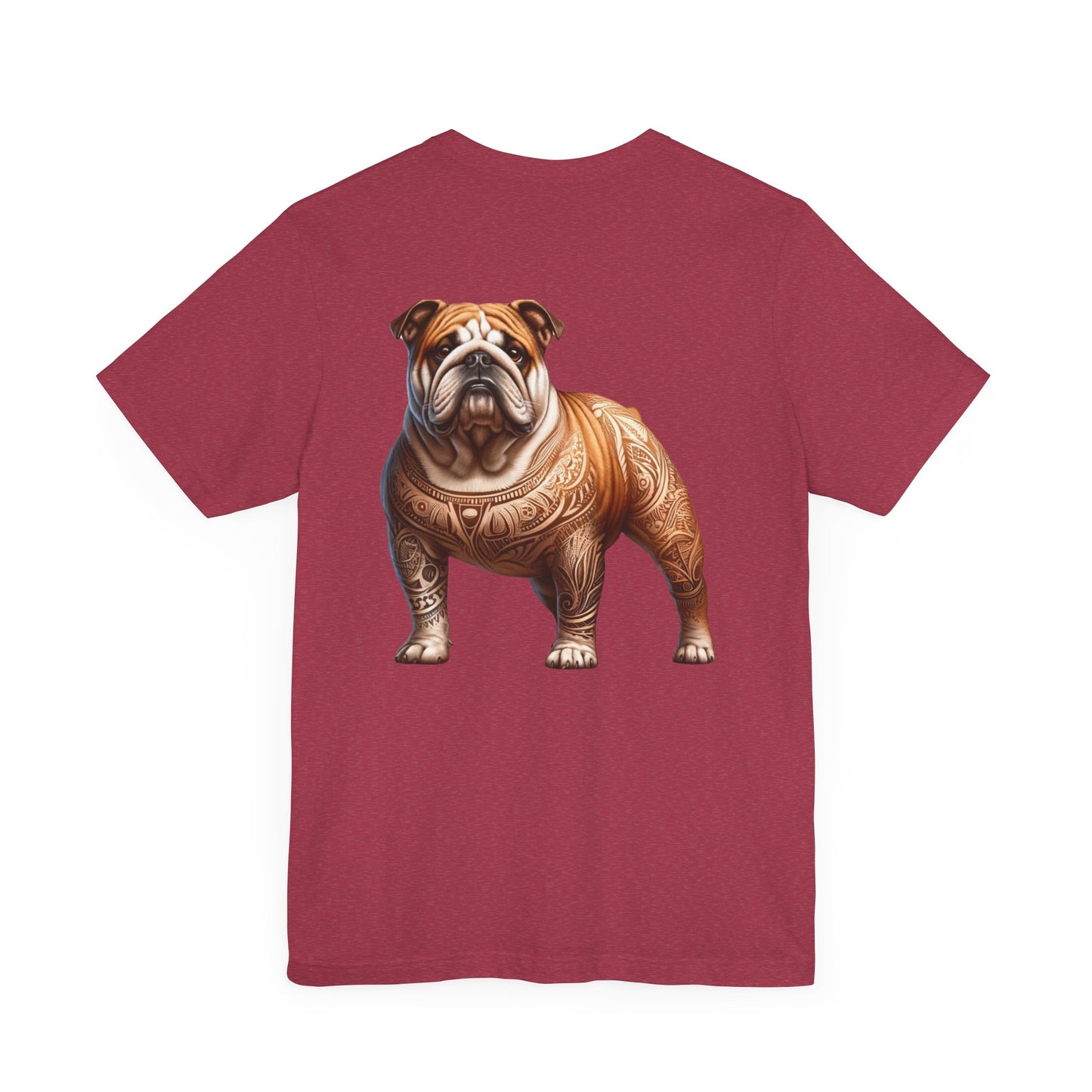 Bulldog Unisex Jersey Short Sleeve Tee - Golden and white front Bulldog