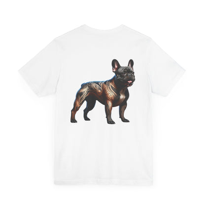 French Bulldog Unisex Jersey Short Sleeve Tee - Golden and black Frenchie