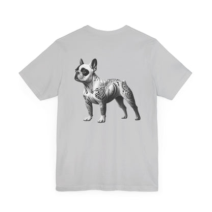 If My French Bulldog Unisex Jersey Short Sleeve Tee - White and BLK Frenchie