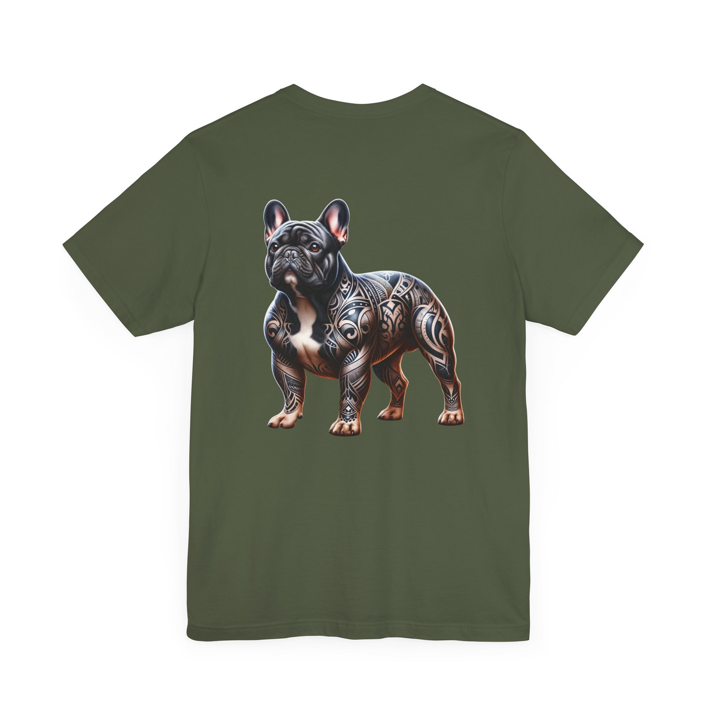 French Bulldog Unisex Jersey Short Sleeve Tee - Left profile