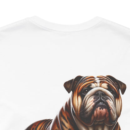 Bulldog Unisex Jersey Short Sleeve Tee - Golden brown & white Bulldog