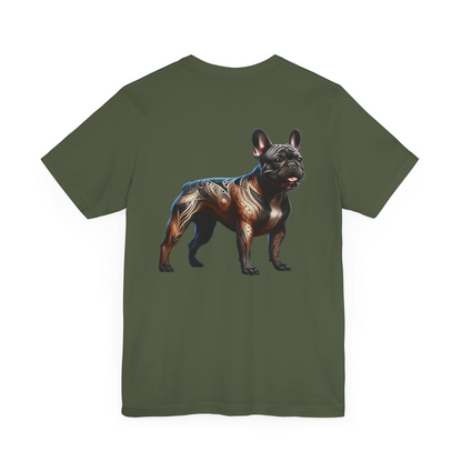 French Bulldog Unisex Jersey Short Sleeve Tee - Golden and black Frenchie