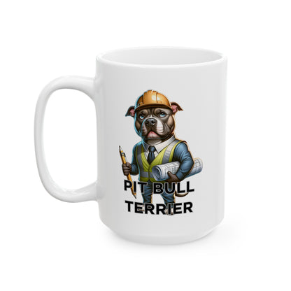 Pitbull Terrier "Schedule Supervise Sip." Ceramic Mug (11oz, 15oz)