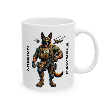 K9 Tactical "Mission Pawsible" Ceramic Mug (11oz, 15oz)