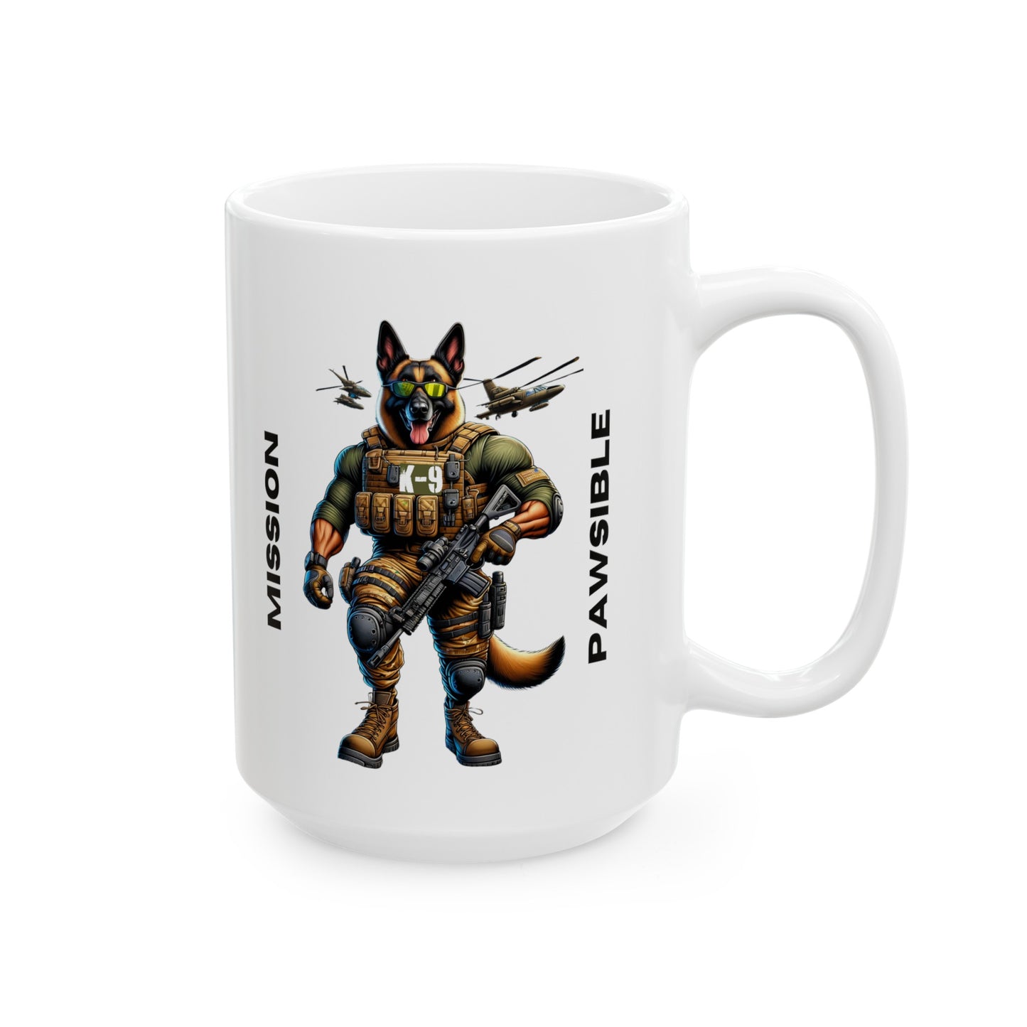 K9 Tactical "Mission Pawsible" Ceramic Mug (11oz, 15oz)