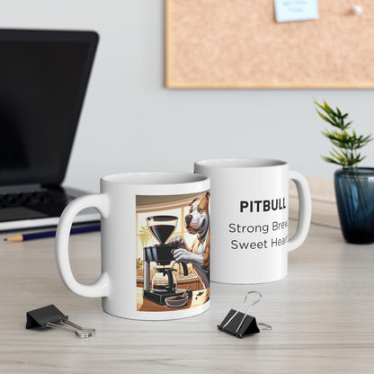 PitBull -Drip Coffee "Strong Brew, Sweet Heart" Ceramic Mug (11oz, 15oz)