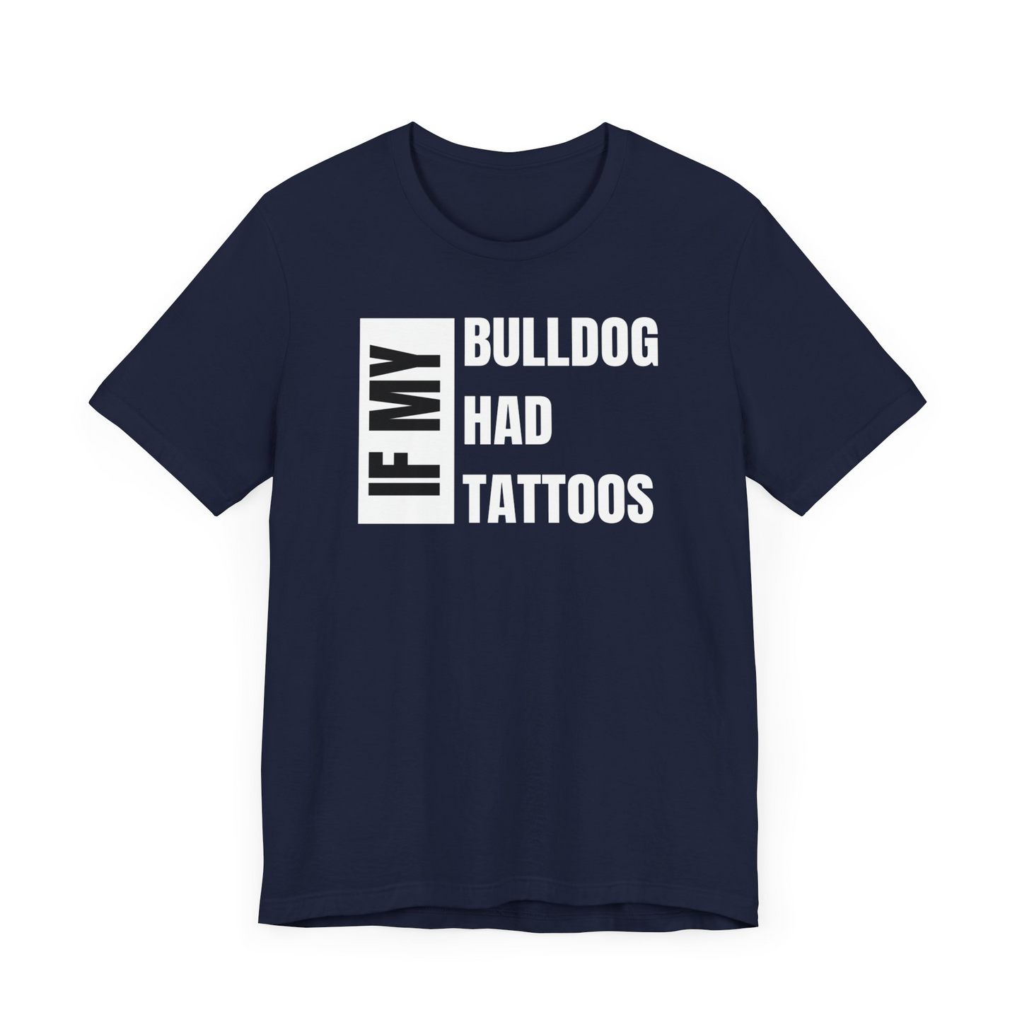 Bulldog Unisex Jersey Short Sleeve Tee - Golden and white front Bulldog