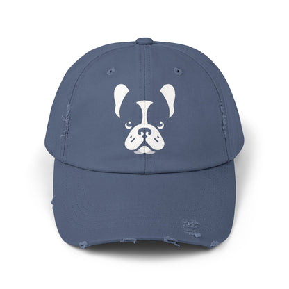 French Bulldog  - Stylish Unisex Distressed Cap