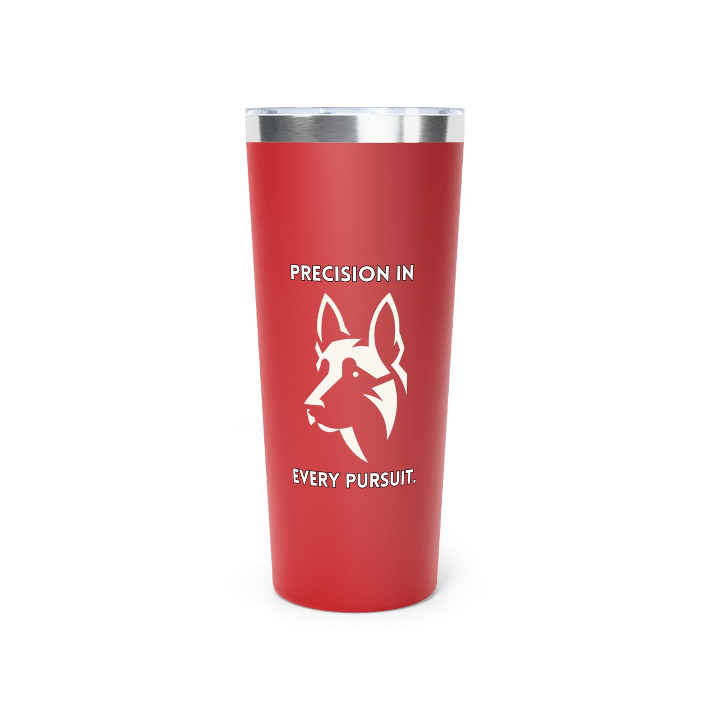 Belgian Malinois "Precision in Every Pursuit." Copper Vacuum Insulated Tumbler, 22oz