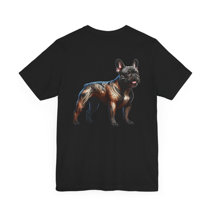 French Bulldog Unisex Jersey Short Sleeve Tee - Golden and black Frenchie