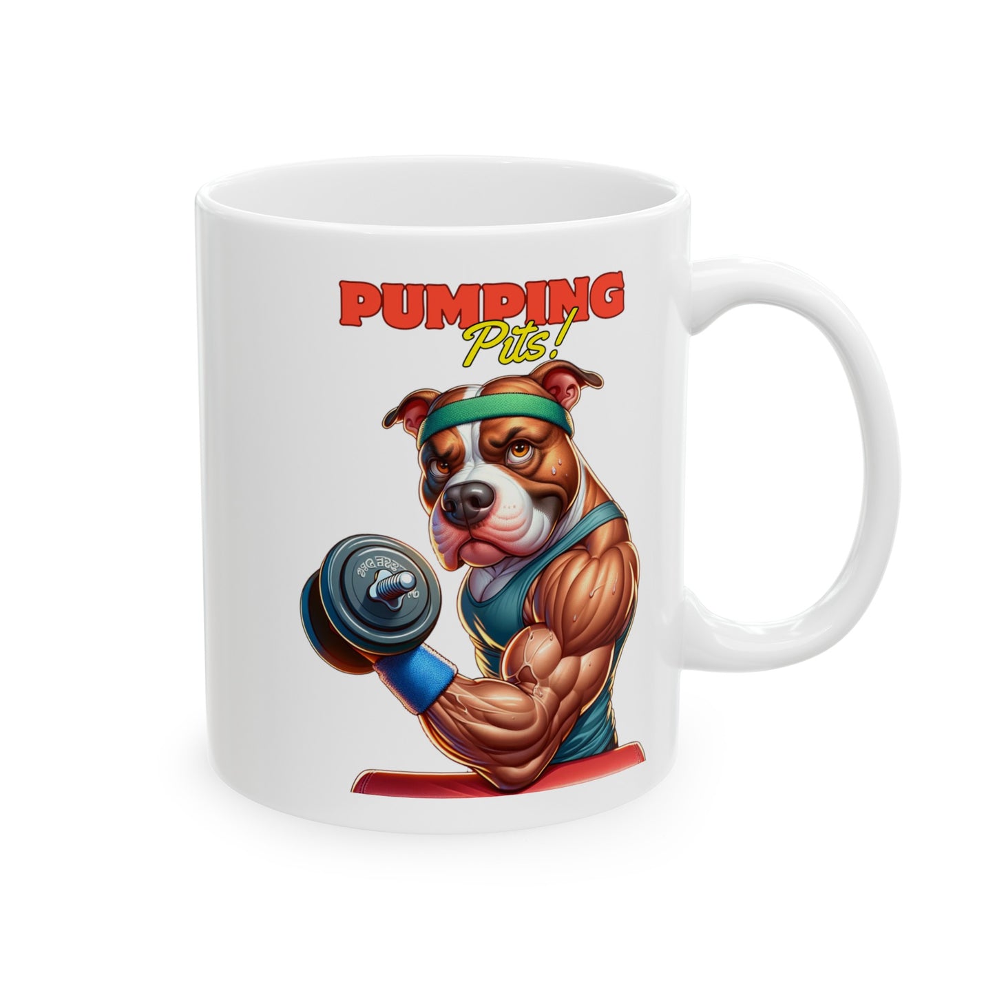 Pitbull Pumping Pits Ceramic Mug, (11oz, 15oz)