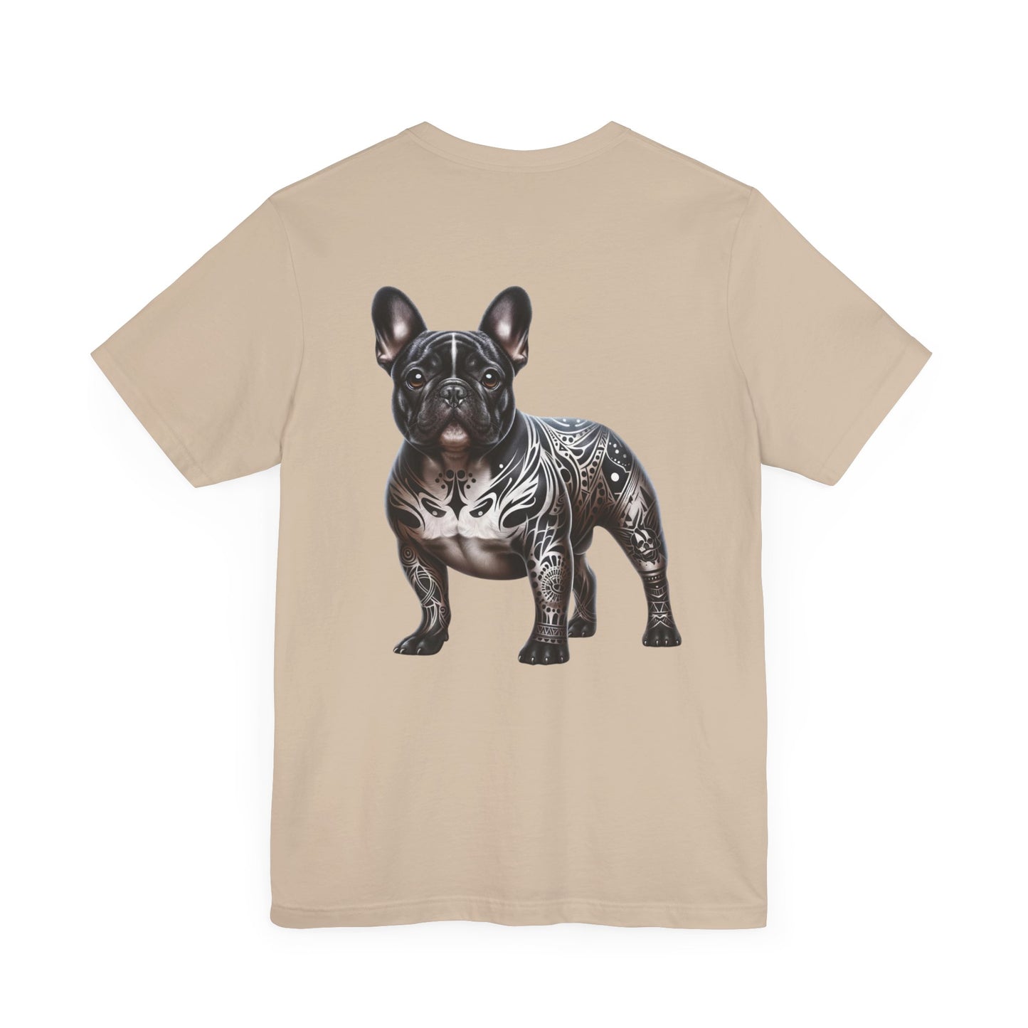 French Bulldog Unisex Jersey Short Sleeve Tee - BLK and White Frenchie