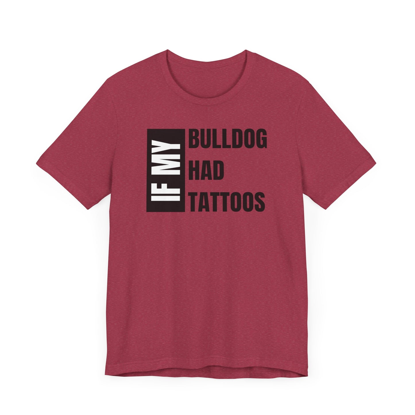 Bulldog Unisex Jersey Short Sleeve Tee - White and brown left profile Bulldog