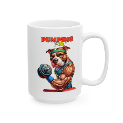 Pitbull Pumping Pits Ceramic Mug, (11oz, 15oz)