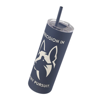 Belgian Malinois "Precision in Every Pursuit" Skinny Matte Tumbler, 20oz