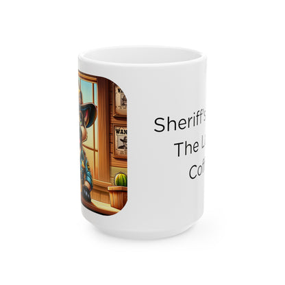 K9 Sheriff "Sheriff's Brew- The Law of Coffee!" Ceramic Mug (11oz, 15oz)