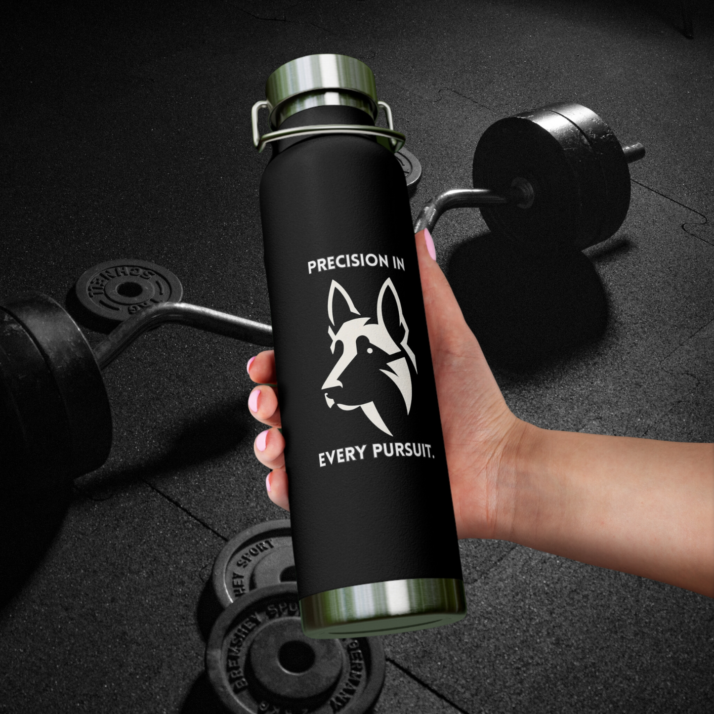 Belgian Malinois "Precision in Every Pursuit" Copper Vacuum Insulated Bottle, 22oz