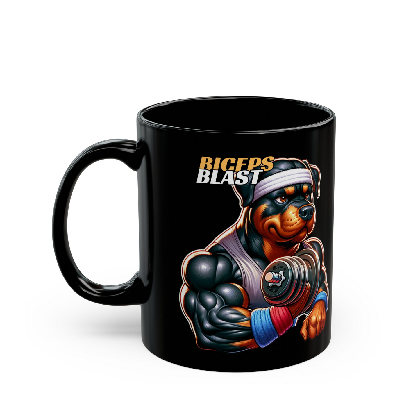 Rottweiler "Biceps Blast" Ceramic Mug, (11oz, 15oz)