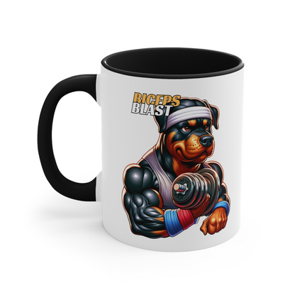 Rottweiler "Biceps Blast" Ceramic Mug, (11oz, 15oz)