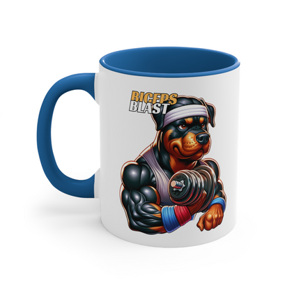 Rottweiler "Biceps Blast" Ceramic Mug, (11oz, 15oz)