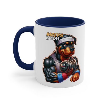 Rottweiler "Biceps Blast" Ceramic Mug, (11oz, 15oz)