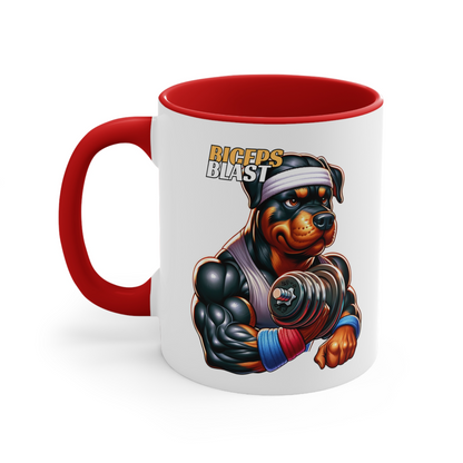 Rottweiler "Biceps Blast" Ceramic Mug, (11oz, 15oz)