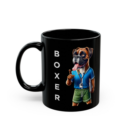 Boxer "Training Begins After Coffee." Ceramic Mug (11oz, 15oz)