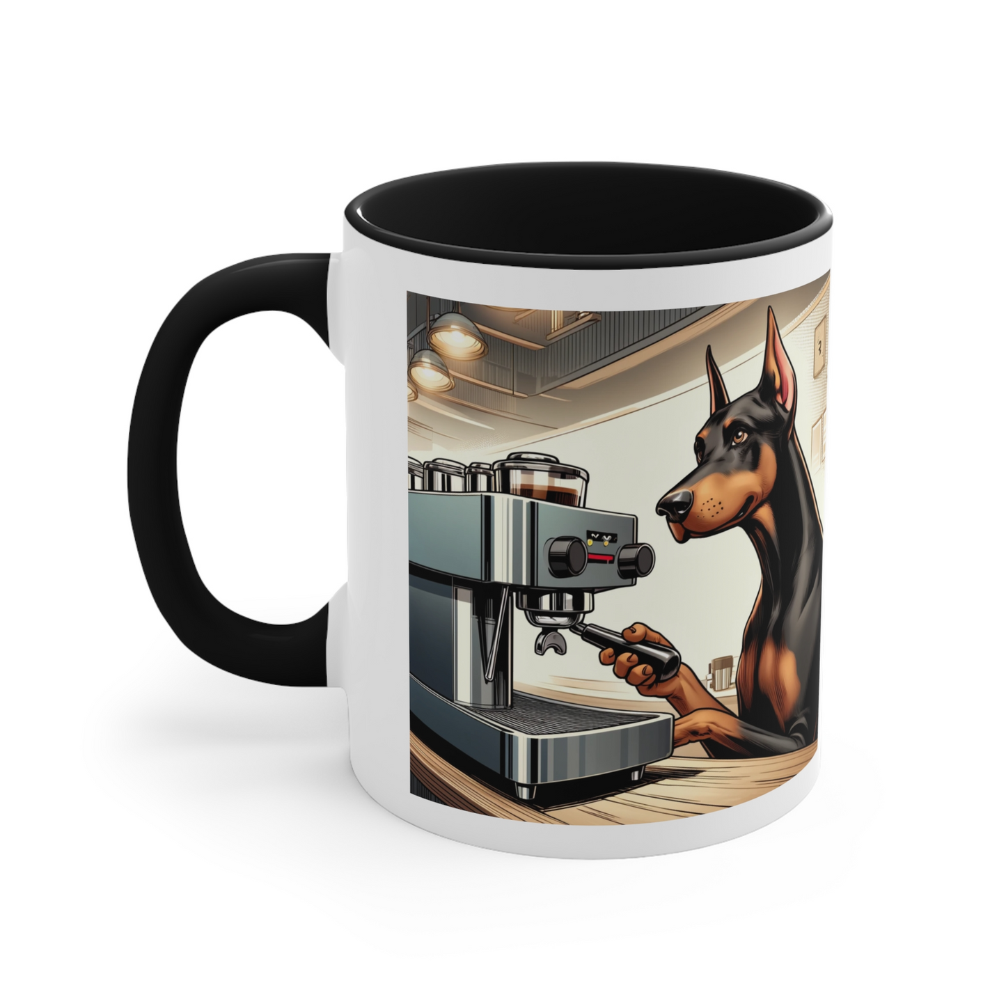 Doberman -Espresso Coffee- Ceramic Mug (11oz, 15oz)