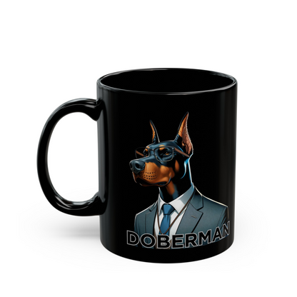 Doberman" Sustain the Caffeine" Ceramic Mug (11oz, 15oz)