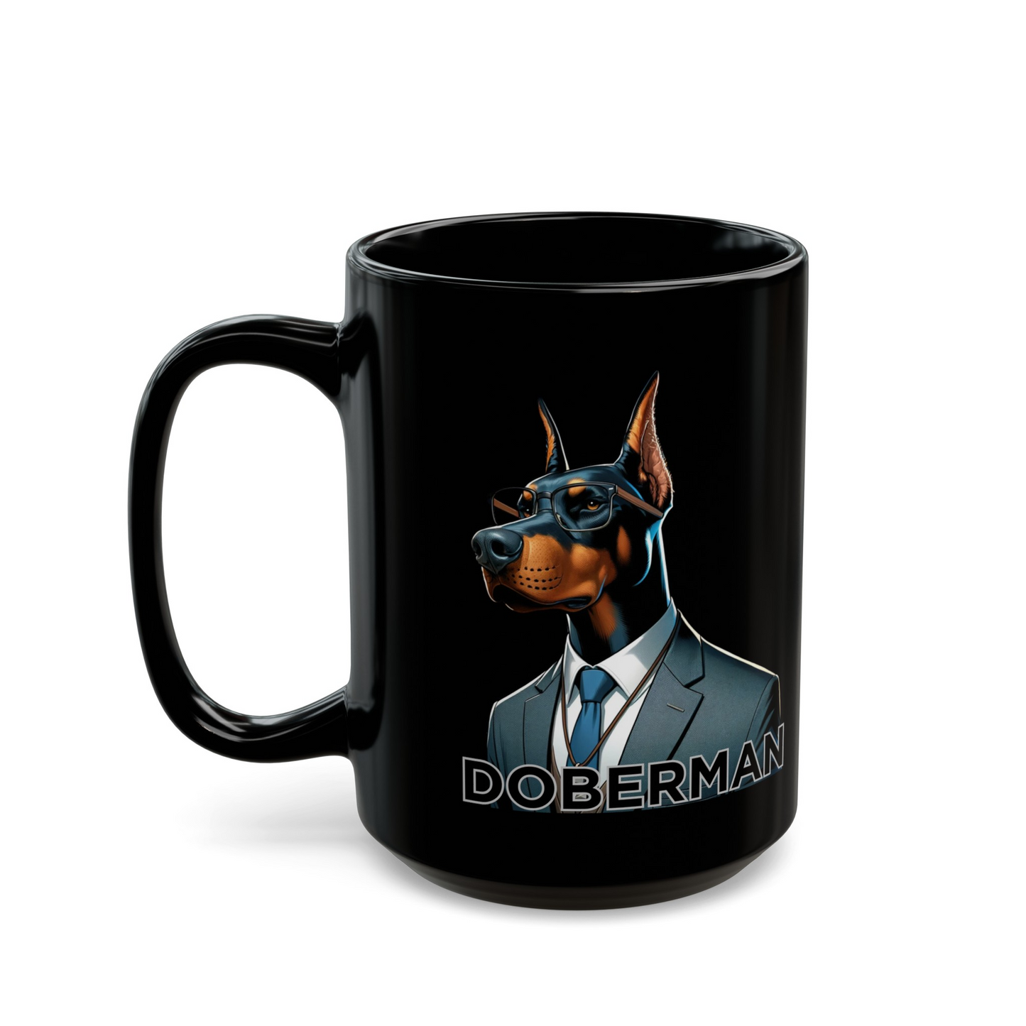 Doberman" Sustain the Caffeine" Ceramic Mug (11oz, 15oz)