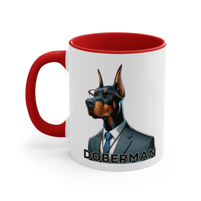 Doberman" Sustain the Caffeine" Ceramic Mug (11oz, 15oz)