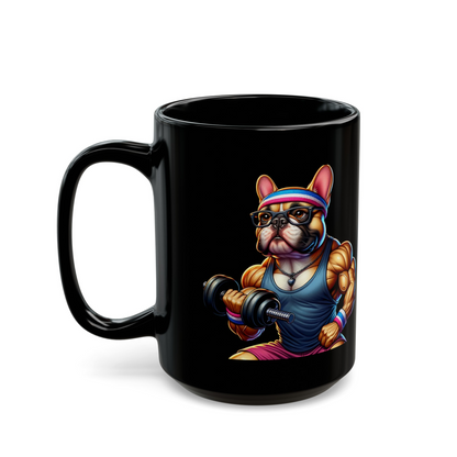 French Bulldog "Flexin' Frenchie Power" Ceramic Mug, (11oz, 15oz)