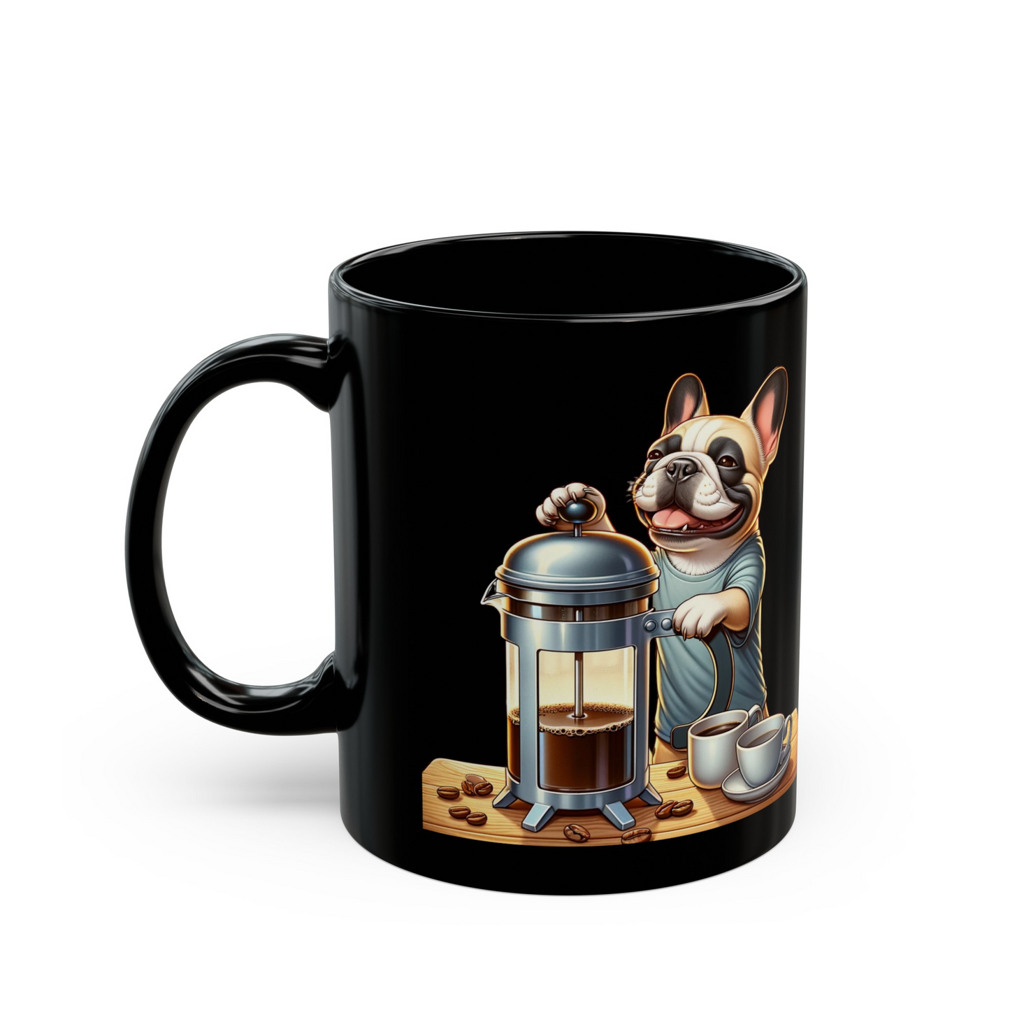 French Bulldog "French Press Preferred" Ceramic Mug (11oz, 15oz)