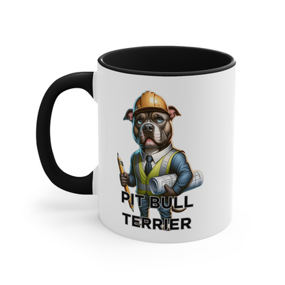 Pitbull Terrier "Schedule Supervise Sip." Ceramic Mug (11oz, 15oz)