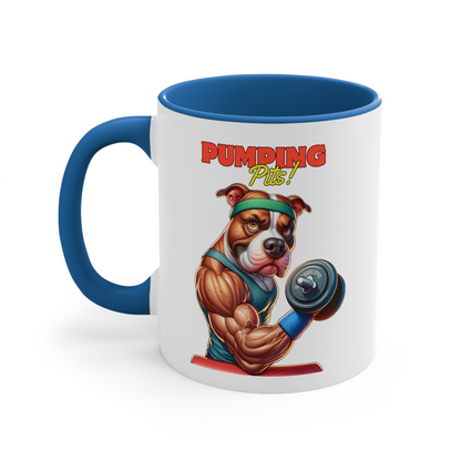 Pitbull Pumping Pits Ceramic Mug, (11oz, 15oz)