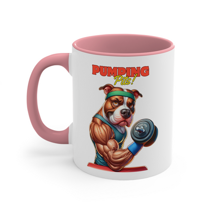 Pitbull Pumping Pits Ceramic Mug, (11oz, 15oz)