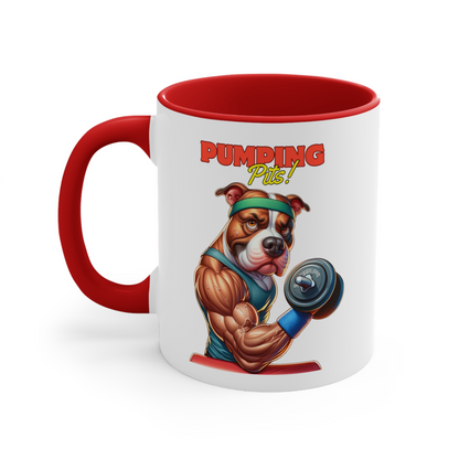 Pitbull Pumping Pits Ceramic Mug, (11oz, 15oz)